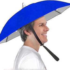 Adults & Children UV Resistant Waterproof Foldable Headwear Umbrella Hat Outdoor Garden Use Manual Control Nylon Fabric Material