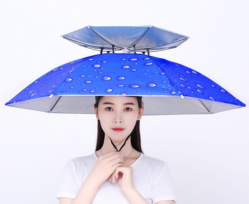 New Customized Outdoor Anti-Rain Anti-Sun Umbrella Hats Auto Function Five-Folding Promotional Parasol featuring Custom Logo