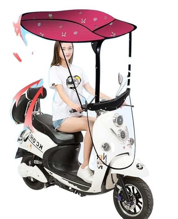 Electric Bike & Scooter Windproof Sunshade Cover Outdoor Manual Control Umbrella for Rain Customizable Logo Printing