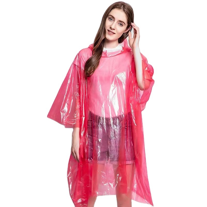 Custom Portable Clear Plastic poncho for Adults Rain Jacket with Hoods Sleeves for Women Men for Hiking New Condition Made EVA