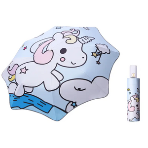 Kids' 21\"*8k Cute Back to Sl Umbrella Waterproof Colored Fabric & Pongee Polyester 6k Panels Customizable Logo for Boys Girls