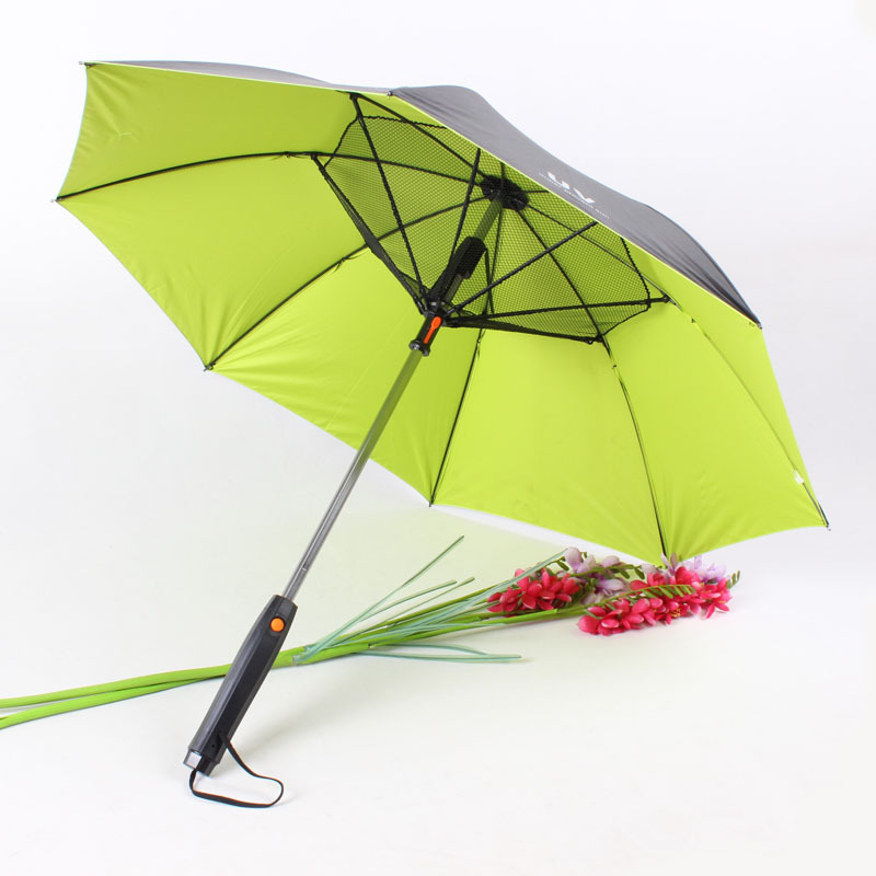 Smart Battery Operated Rain Windproof Umbrella Summer Contemporary Design Straight Umbrella 3 Folding Logo Printing Spray