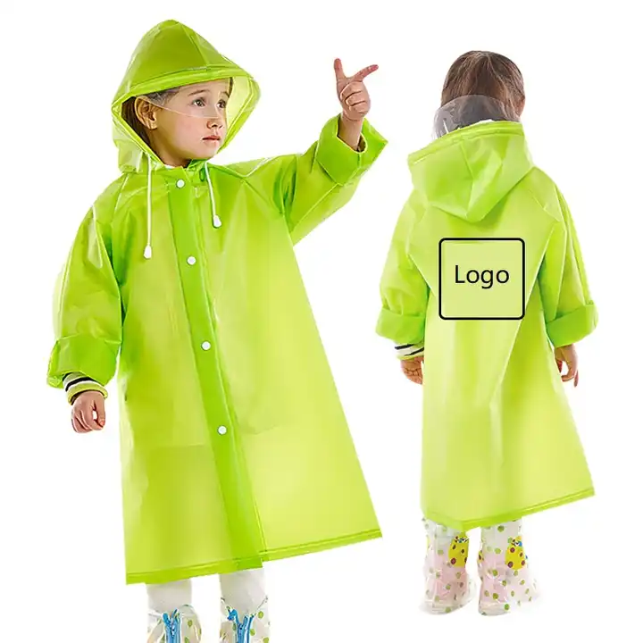 Waterproof EVA Kids Raincoats for Boys and Girls Disposable Toddler Poncho with Custom Logo for Hiking and Travel