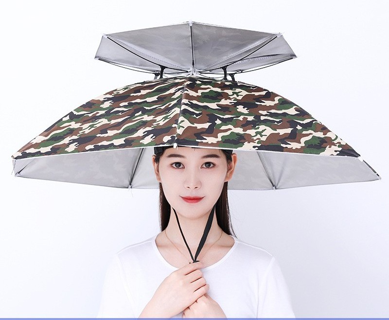 New Customized Outdoor Anti-Rain Anti-Sun Umbrella Hats Auto Function Five-Folding Promotional Parasol featuring Custom Logo