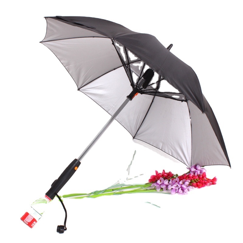 Smart Battery Operated Rain Windproof Umbrella Summer Contemporary Design Straight Umbrella 3 Folding Logo Printing Spray