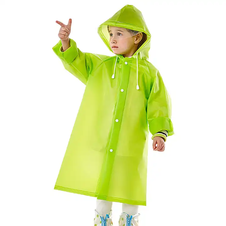 Waterproof EVA Kids Raincoats for Boys and Girls Disposable Toddler Poncho with Custom Logo for Hiking and Travel