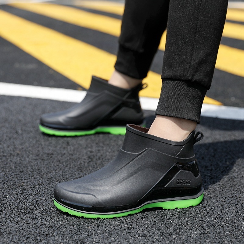 Ladies'  Men's Fashion Ankle High Waterproof Non Slip Pvc Safety Rain Boots anti slip