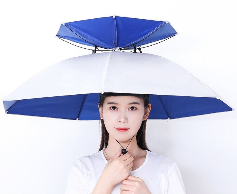 New Customized Outdoor Anti-Rain Anti-Sun Umbrella Hats Auto Function Five-Folding Promotional Parasol featuring Custom Logo