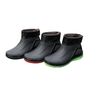 Ladies'  Men's Fashion Ankle High Waterproof Non Slip Pvc Safety Rain Boots anti slip