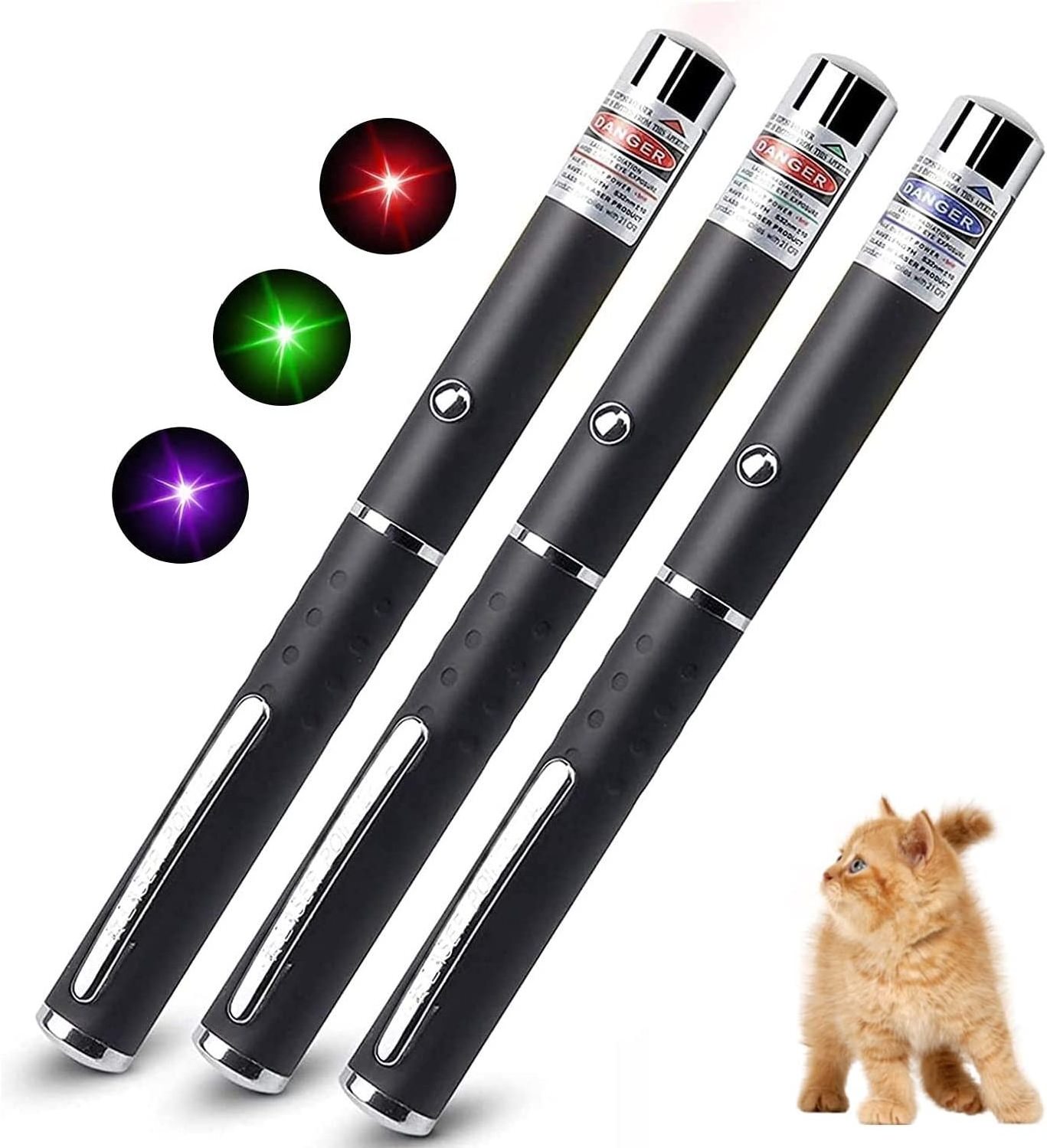 Green Laser Pointer, Lazer Pen with Green/Red/Violet Light