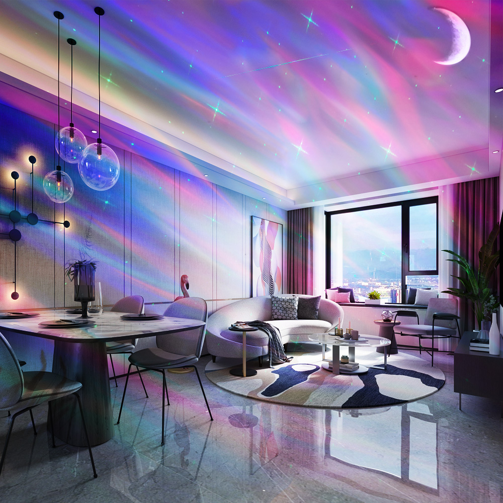 Smart Tuya wifi Home Lights Decoration  Galaxies  Light Projector Bluetooth Music Ceiling Light with Speakers