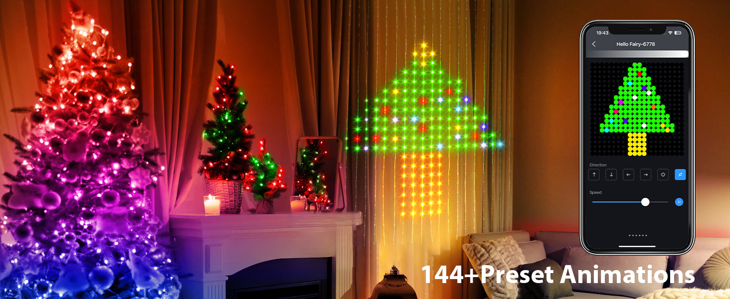 2024 Custom Animation Curtain Lights Decoration led lights smart home lighting