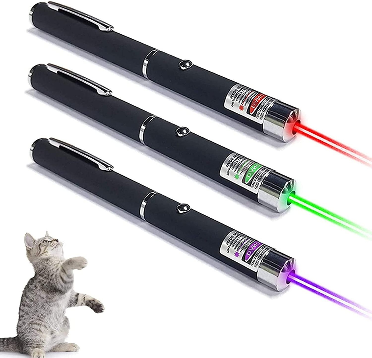 Laser Pointer Rechargeable USB Cable Green Laser Light Pointe for Dogs Cat Playing Laser Pointer Red Green Blue Violet Light