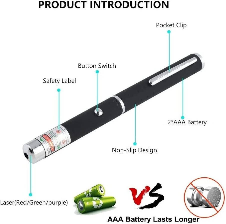 Green Laser Pointer, Lazer Pen with Green/Red/Violet Light