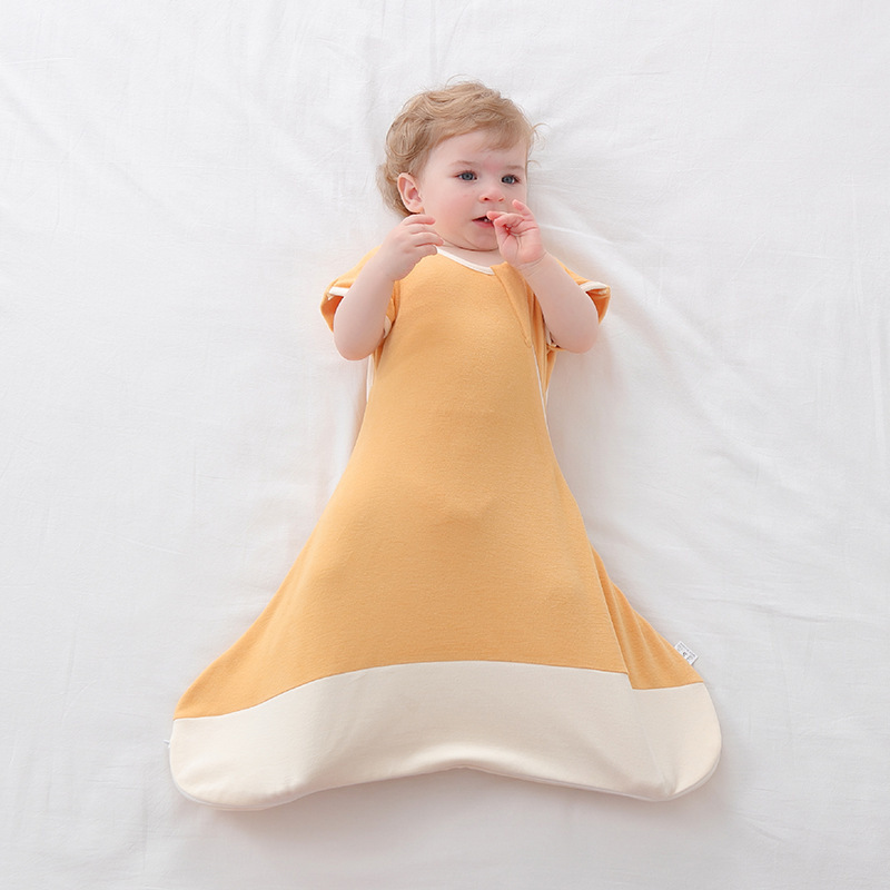 XLEE Large space comfortable baby sleep sack suitable for winter infant knotted gown short sleeved baby sleeping bag for newborn