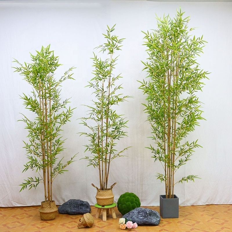 Wholesale Indoor Home Setting High Quality Plantas Artificial Bonsai Golden Bamboo Plant