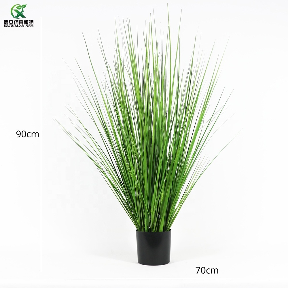 Wholesale Interior Home Decoration Wedding Ornament 90 cm Pure Green Plastic Fake Reed Grass Artificial Pampas Onion Grass