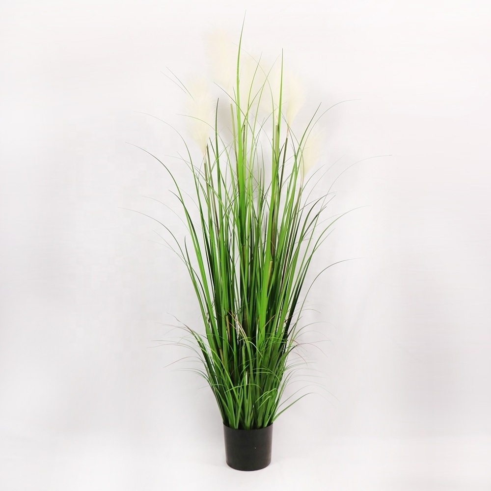 China Factory Origin Cheap Plastic Plants 150 cm Artificial Decorative Onion Grass Manual Reed Grass