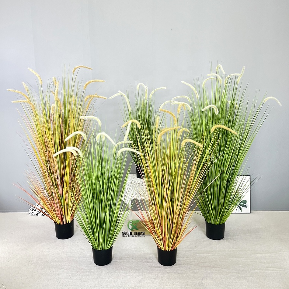 Factory Direct Indoor Greenery Plastic Dry Pampas Grass 90 CM Dog Tail Artificial Onion Reed Grass