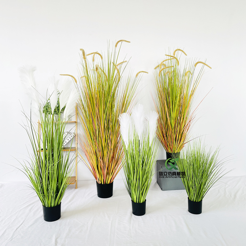 Factory Direct Indoor Greenery Plastic Dry Pampas Grass 90 CM Dog Tail Artificial Onion Reed Grass