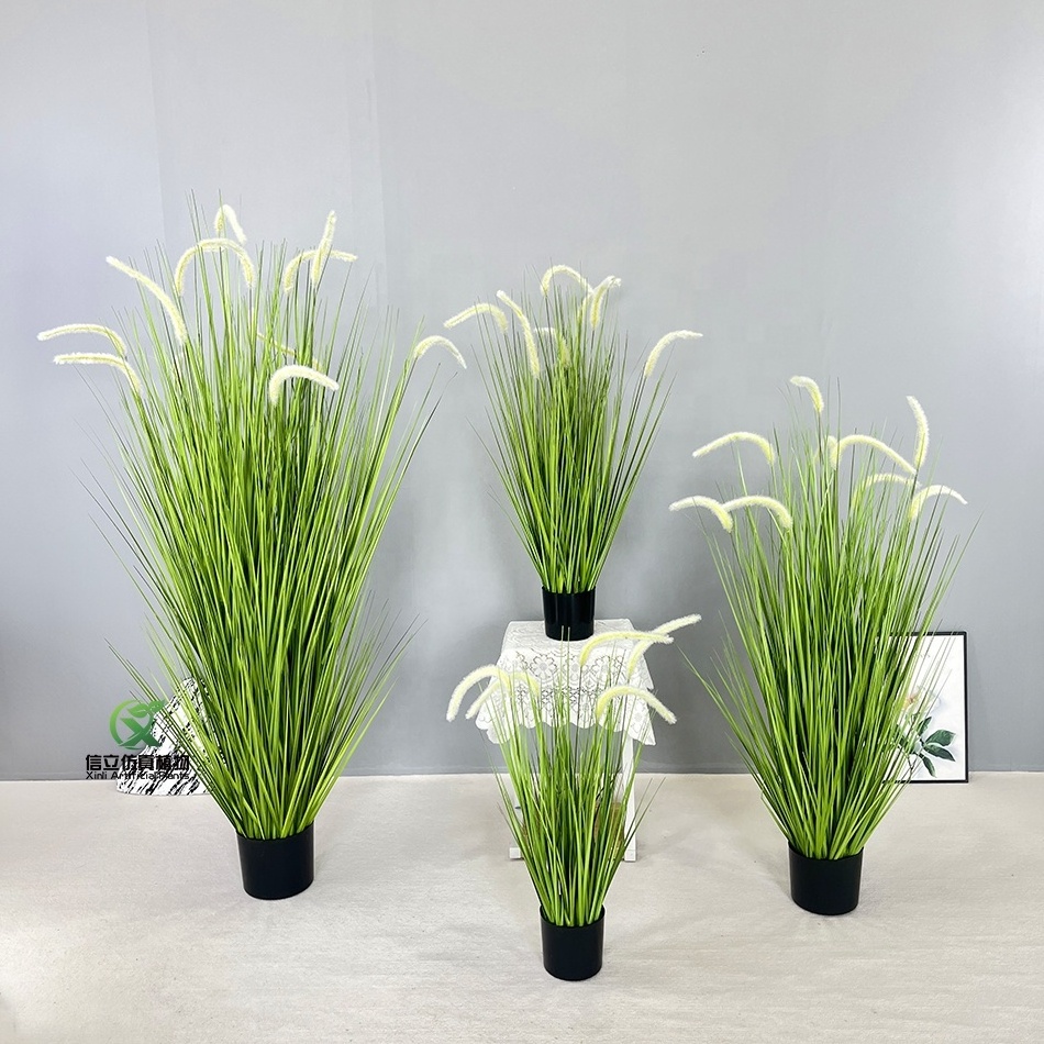 Factory Direct Indoor Greenery Plastic Dry Pampas Grass 90 CM Dog Tail Artificial Onion Reed Grass