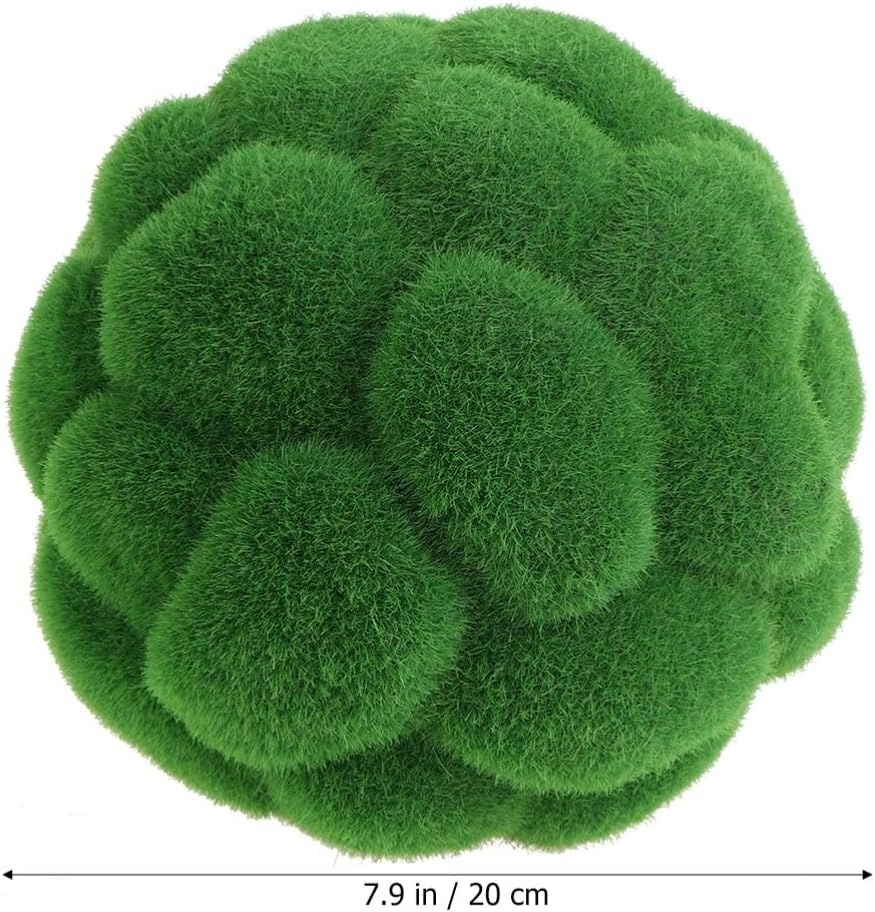 20 cm Plastic Moss Flocking Grass Ball Artificial Topiary Greenery Ball For Home Garden Party Decor