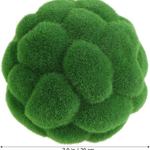 20 cm Plastic Moss Flocking Grass Ball Artificial Topiary Greenery Ball For Home Garden Party Decor