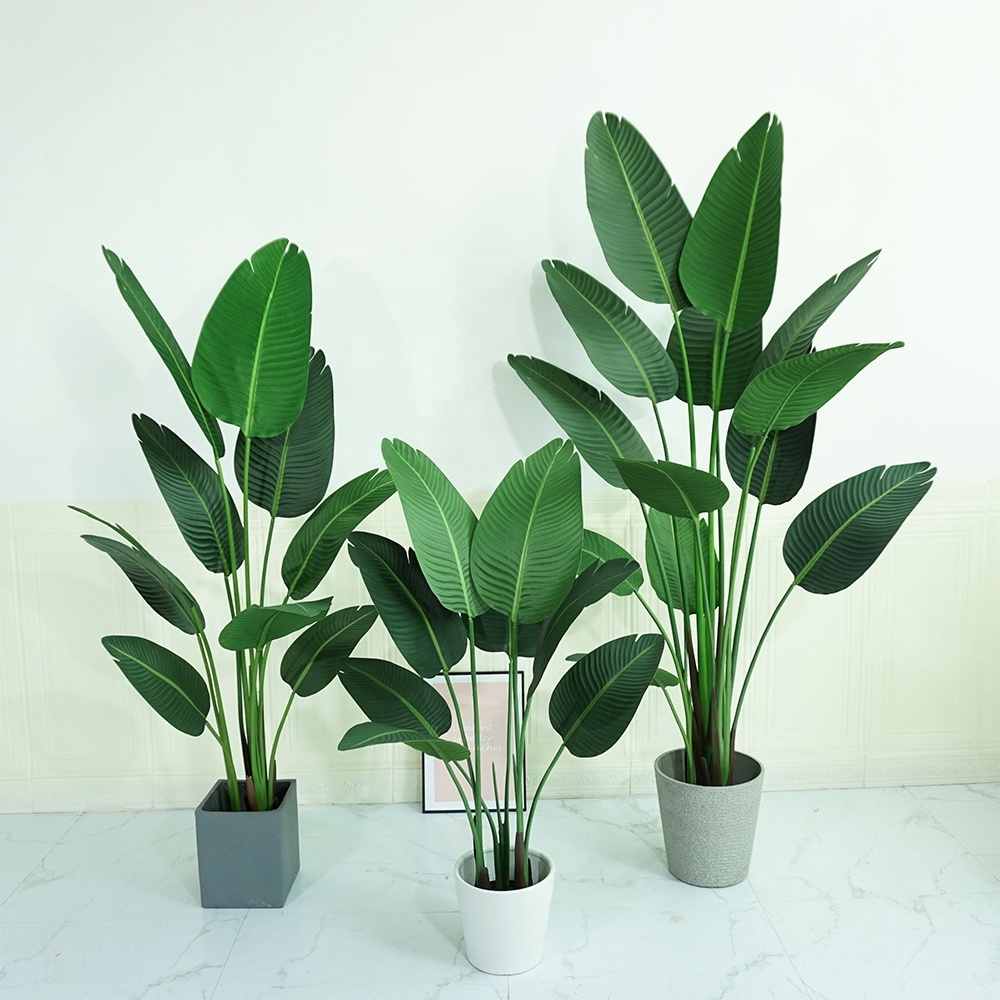 Home Garden Decor Full Size High Quality Custom Green Tropical Plastic Plant 120 cm Faux Potted Traveler Banana Tree