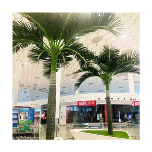 Wholesale Customized Outdoor Wind Proof Large Fiberglass Fake King Palm Trees Artificial Royal Palm Tree