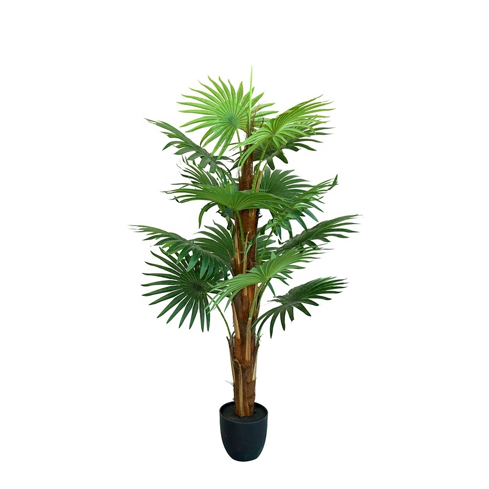 Hot Sale Simulation Tropical Faux Plastic Plants 120 cm Phoenix Palm Artificial Fan Palm Trees For Interior Decoration