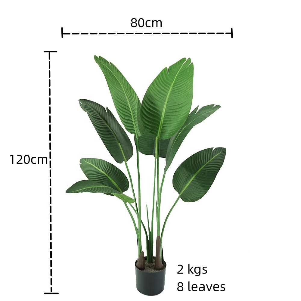 Home Garden Decor Full Size High Quality Custom Green Tropical Plastic Plant 120 cm Faux Potted Traveler Banana Tree