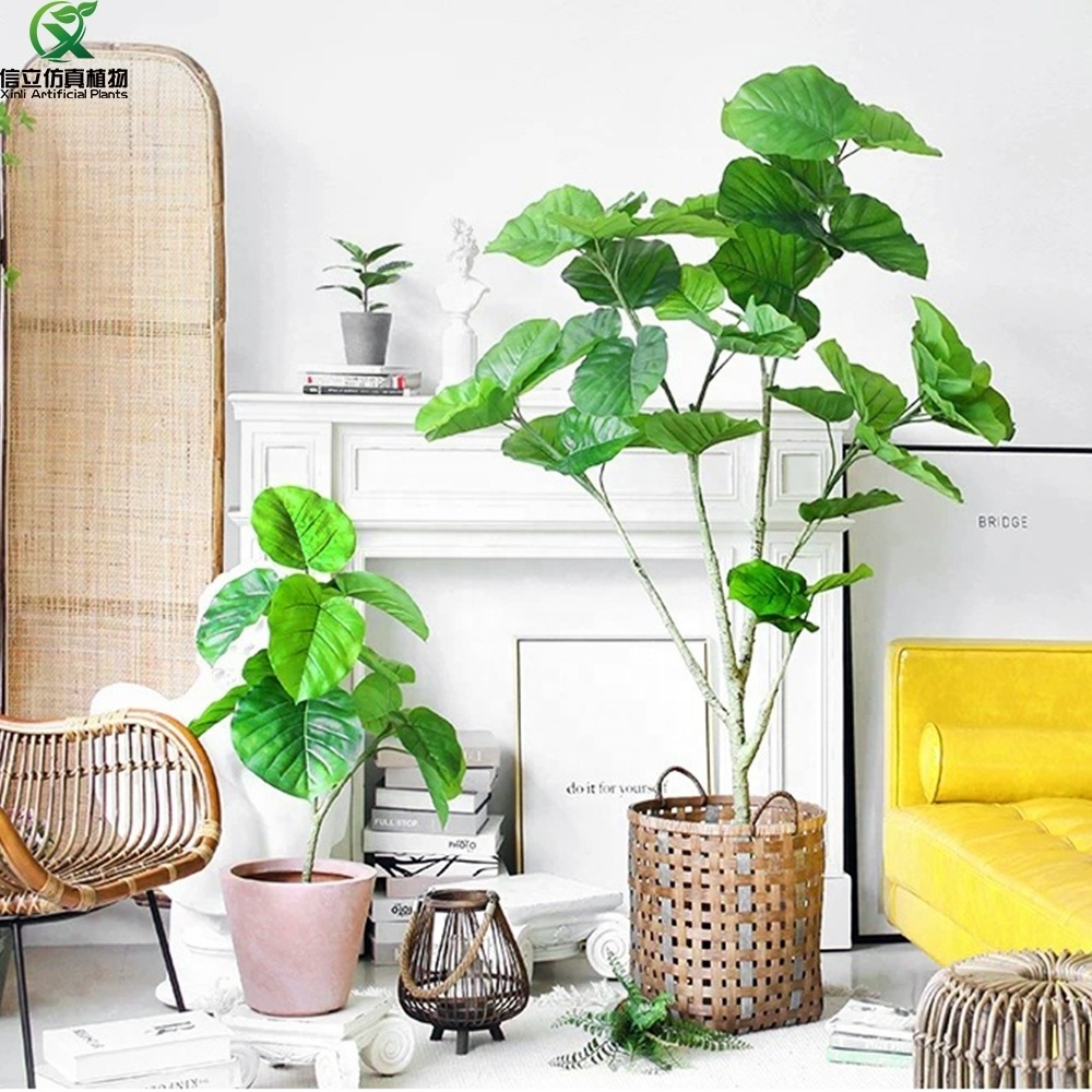 Wholesale Large Banyan Plant Plastic Lifelike Fiddle Leaf Ficus Plant Artificial Ficus Tree For Home Decor