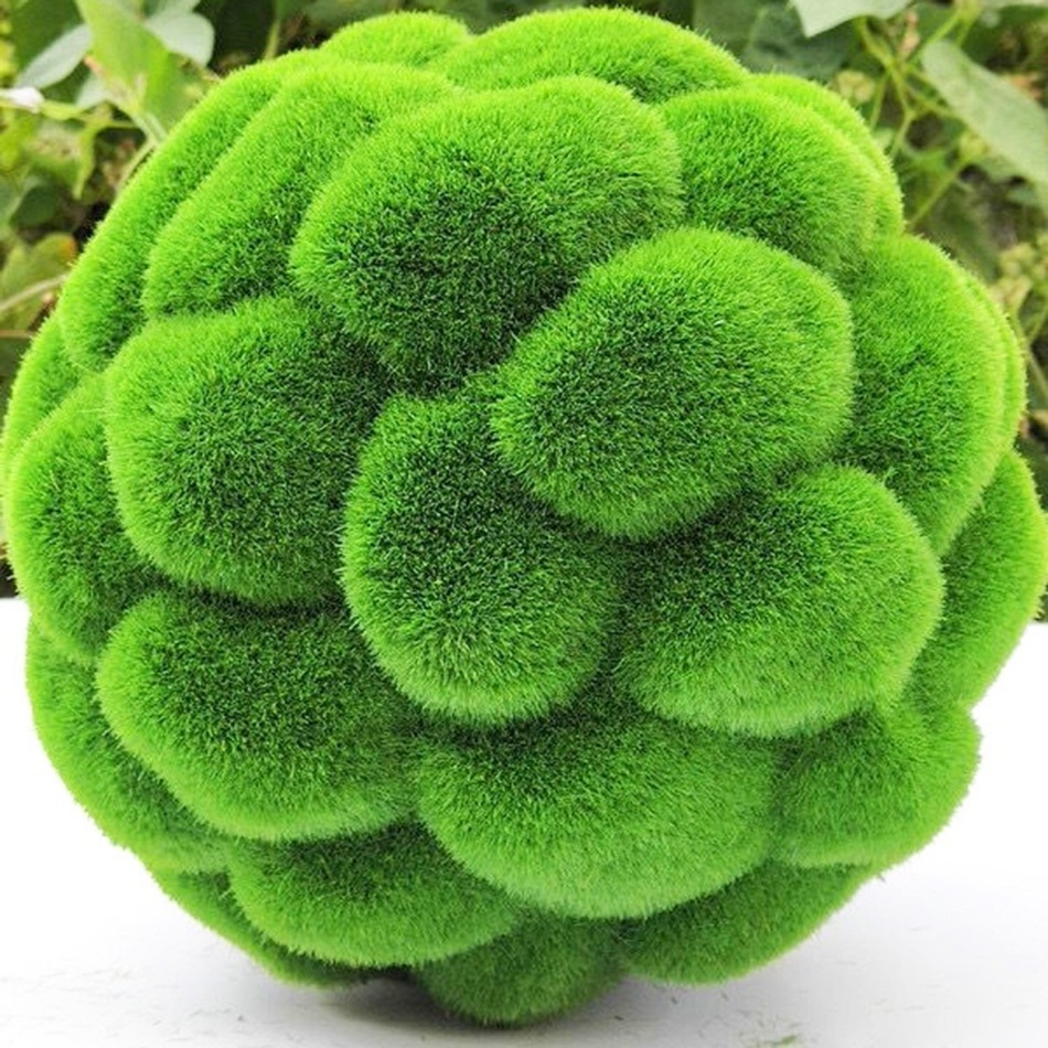 20 cm Plastic Moss Flocking Grass Ball Artificial Topiary Greenery Ball For Home Garden Party Decor