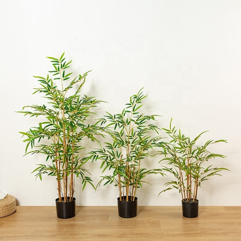 Wholesale Indoor Home Setting High Quality Plantas Artificial Bonsai Golden Bamboo Plant