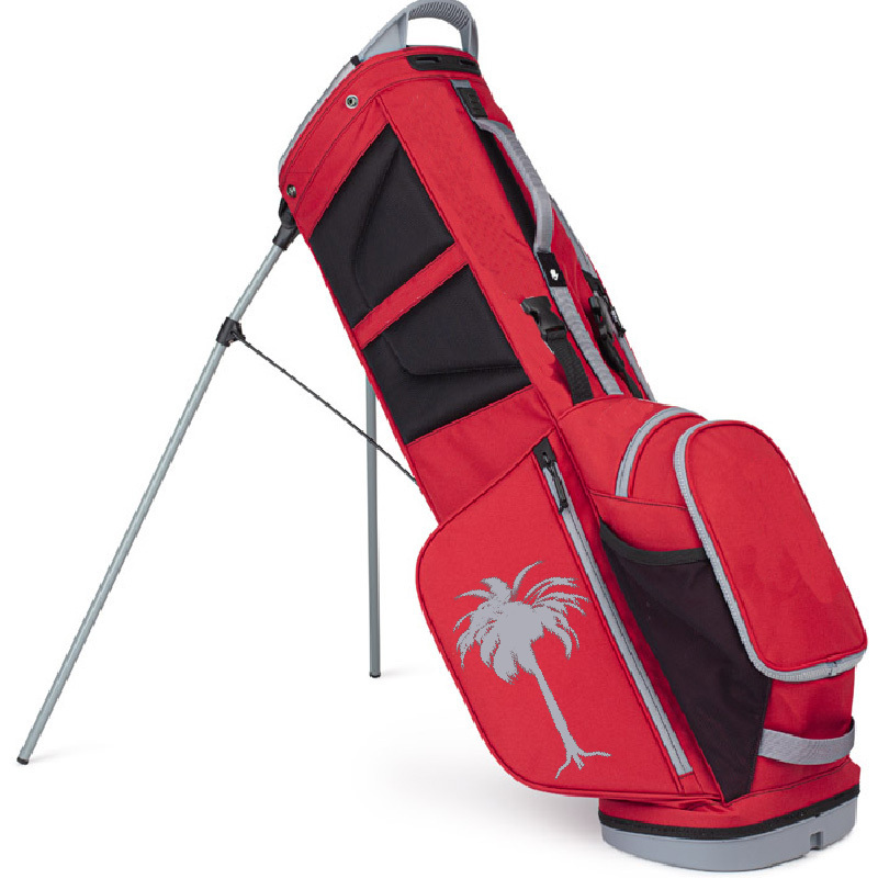 Promotional Red Canvas golf team staff bags customized Lightweight famous logo golf stand bag