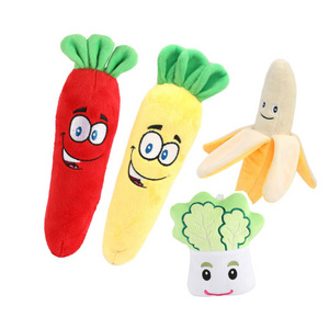 Sounding Puppy Dog Chew Toy fruit banana apple Kiwi pear Squeak Toy for Cat Pets Dogs