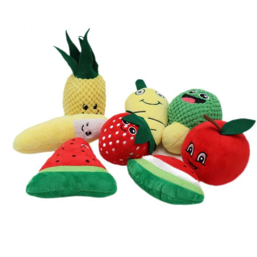 Custom Stuffed Vegetables And Fruits Toy Pumpkin Carrot Strawberry Corn Kiwi Mango Mushroom Bean Bag Banana Pineapple Plush Toy