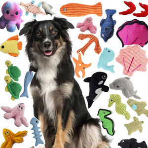 4 Pack Dog Squeaky Chew Toys No Stuffing Dog Toys Plush Animal Squeaky Crinkle Dog Toys