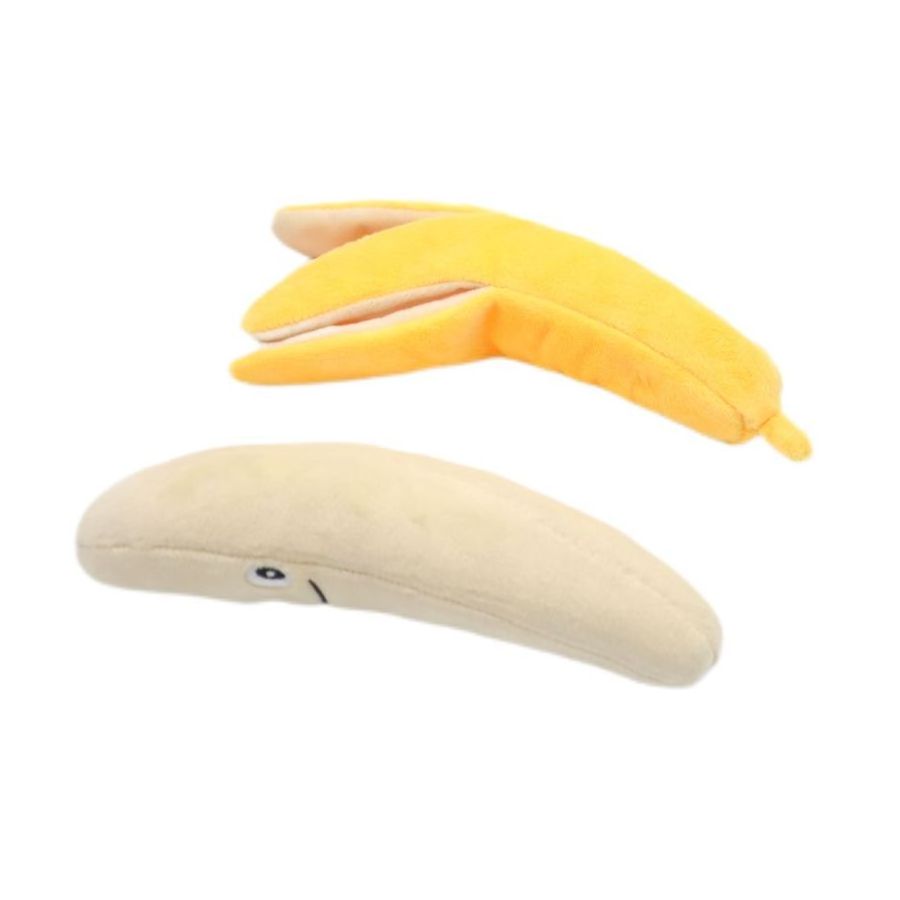 Pet Products Cute Dog Toys Banana Shape Plush Squeaky Sound Toy Dogs Cats Pets Supplies Puppy Pet Play Chew Toys