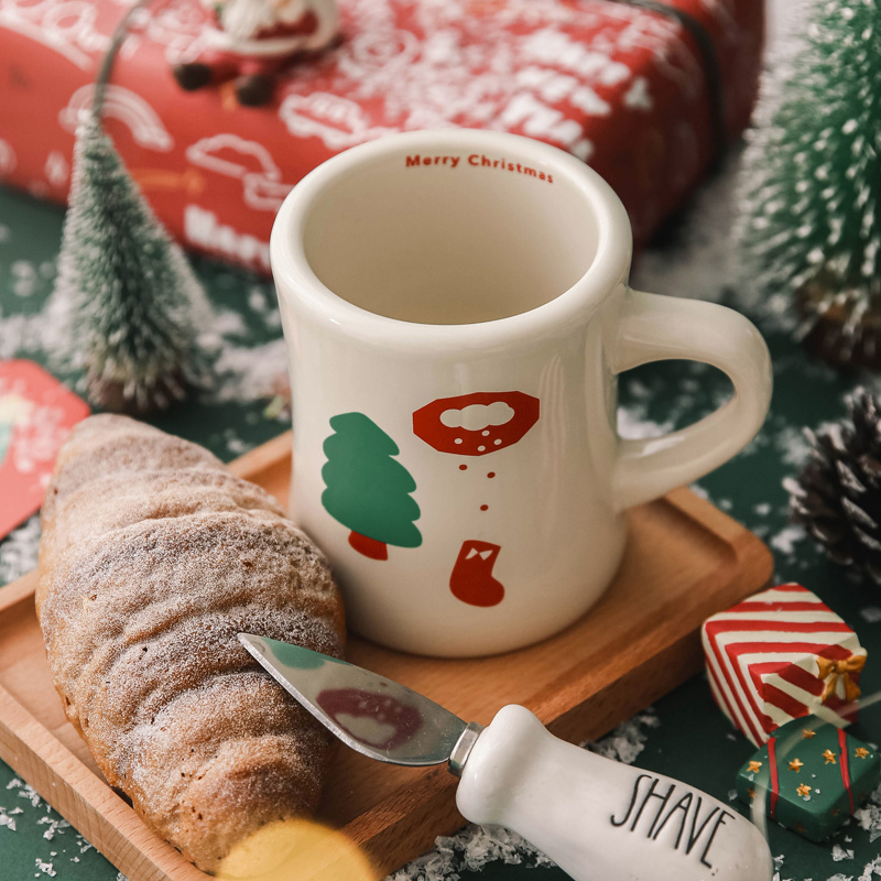 8oz Retro Vintage Christmas Mugs Diner Coffee Mug Thick Wall Heat Proof Inspired Mug Customized