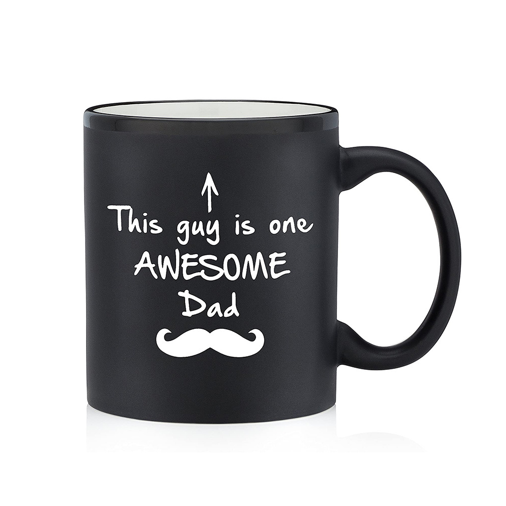 Funny Fathers Day Mugs Best Dad Gifts Dad Mug Dads Coffee Cups custom sublimation print black cup wholesale