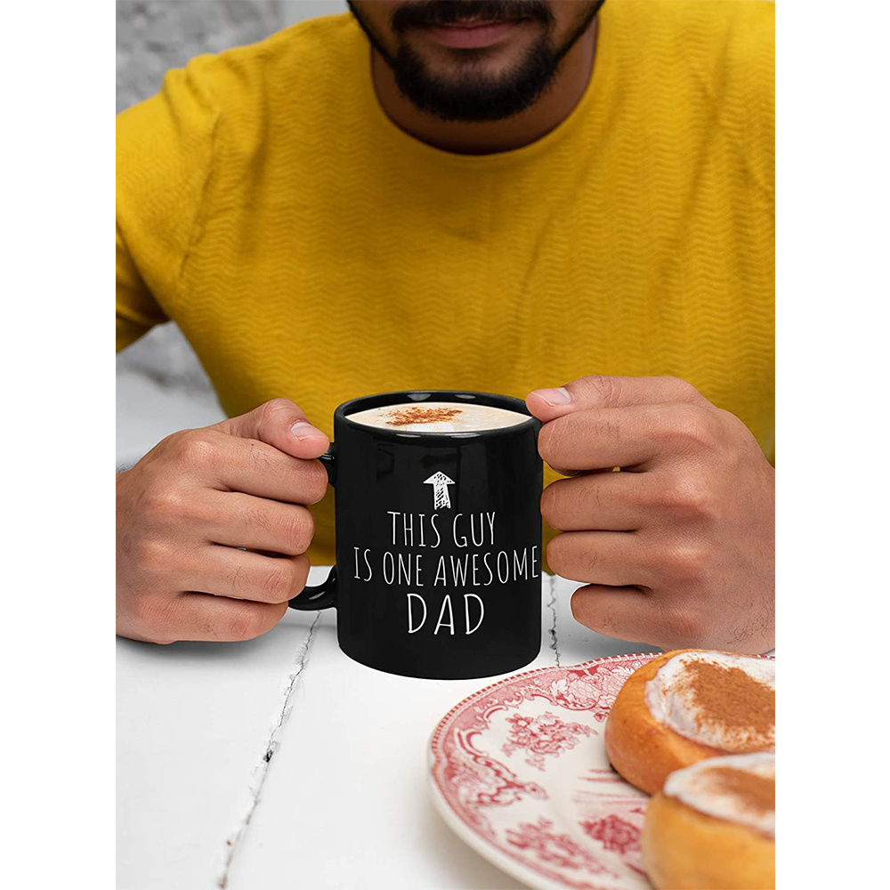 Funny Fathers Day Mugs Best Dad Gifts Dad Mug Dads Coffee Cups custom sublimation print black cup wholesale