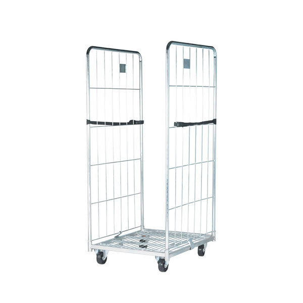 Foldable Steel Mesh Galvanized Roll Cage Trolley Container For Warehouse Heavy Duty Security Cage Trolley Mesh Trolley