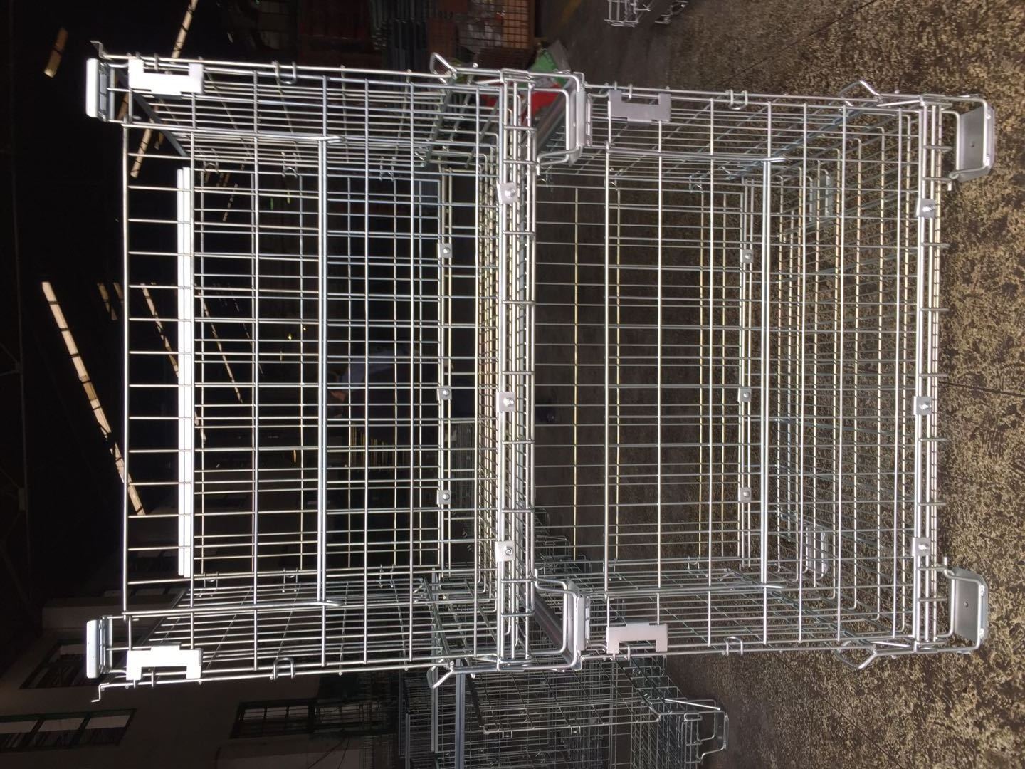 Heavy duty galvanized steel Wire Mesh Container/Wire Cages/Wire Mesh Stillages,Warehouse Stackable Storage Pallet Cage