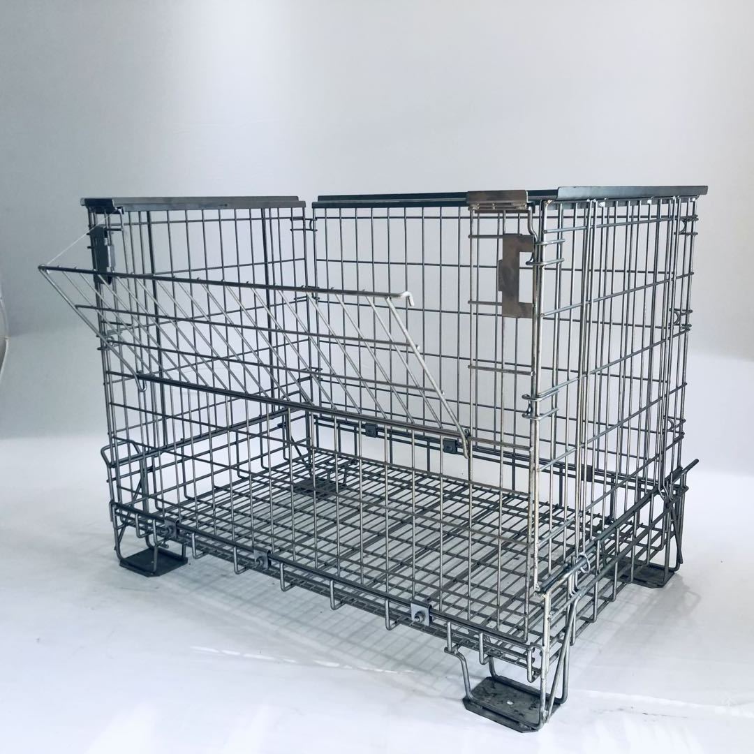 Heavy duty galvanized steel Wire Mesh Container/Wire Cages/Wire Mesh Stillages,Warehouse Stackable Storage Pallet Cage