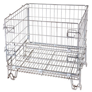 Customized Heavy Duty Collapsible Wire Mesh Cages Wire Cages, Pallet Foldable Metal Steel Storage Cage for Wine Bottles Storage