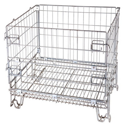 Customized Heavy Duty Collapsible Wire Mesh Cages Wire Cages, Pallet Foldable Metal Steel Storage Cage for Wine Bottles Storage