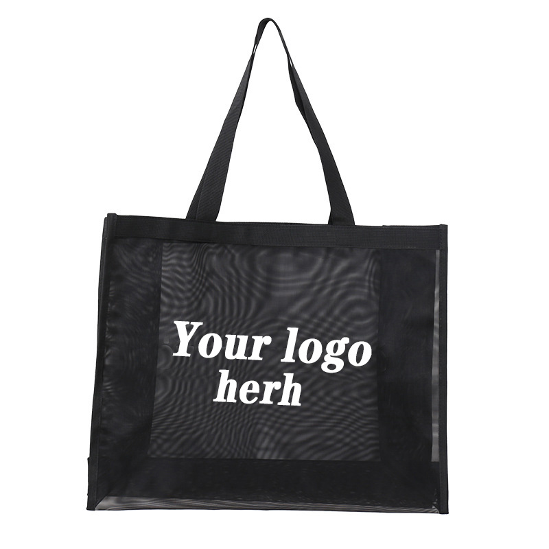 custom logo large capacity reusable nylon wire mesh shopping tote bag Mesh Beach Bag