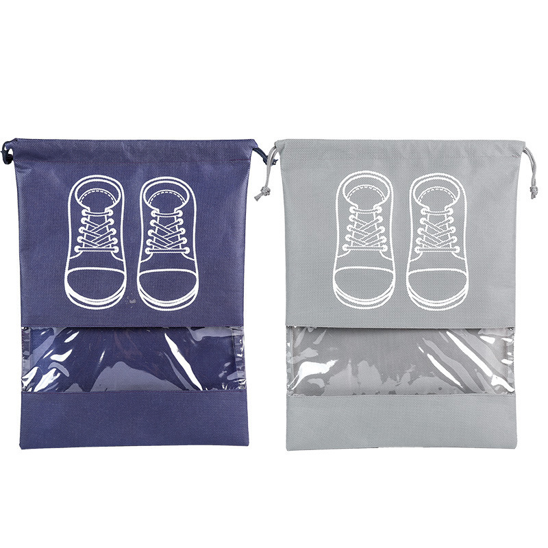 Travel dustproof non-woven fabric drawstring thickening printing waterproof shoe moisture-proof storage bag