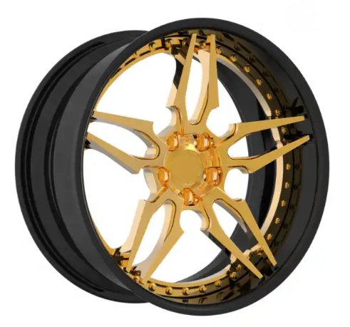 XRY-CLG Model Polished Lip Gold Center Chromed 20 Inch Forged Passenger Car Wheels Rims